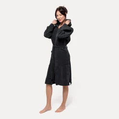 Homewear Bademantel mit Kapuze grau(dark grey)