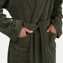 Homewear Schalkragenmantel grün(olive)