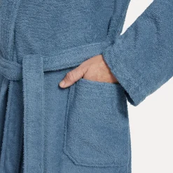 Homewear Schalkragenmantel blau(steel blue)