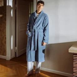 Homewear Schalkragenmantel blau(steel blue)