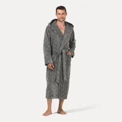 Illusions Bademantel mit Kapuze beige(cashmere/black)