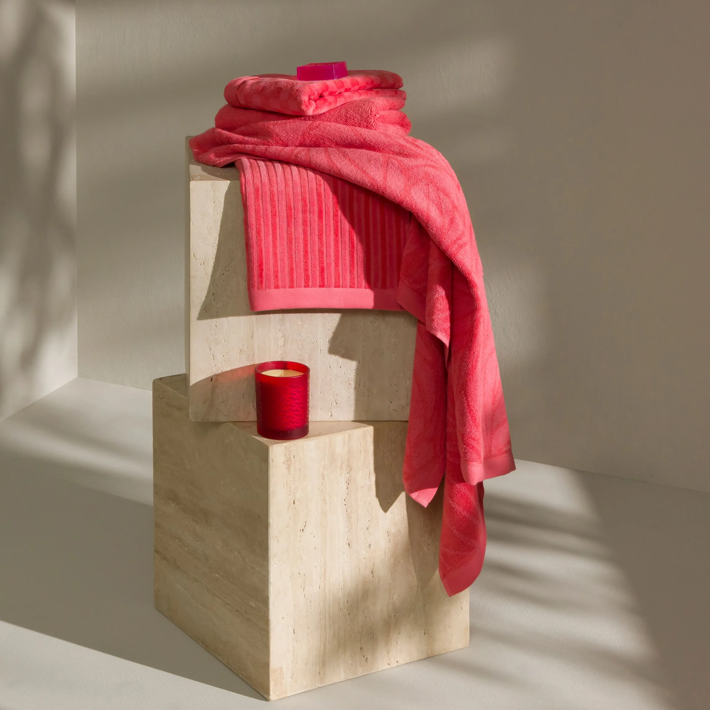 Monochrome Handtuch 50X100 cm(coral)