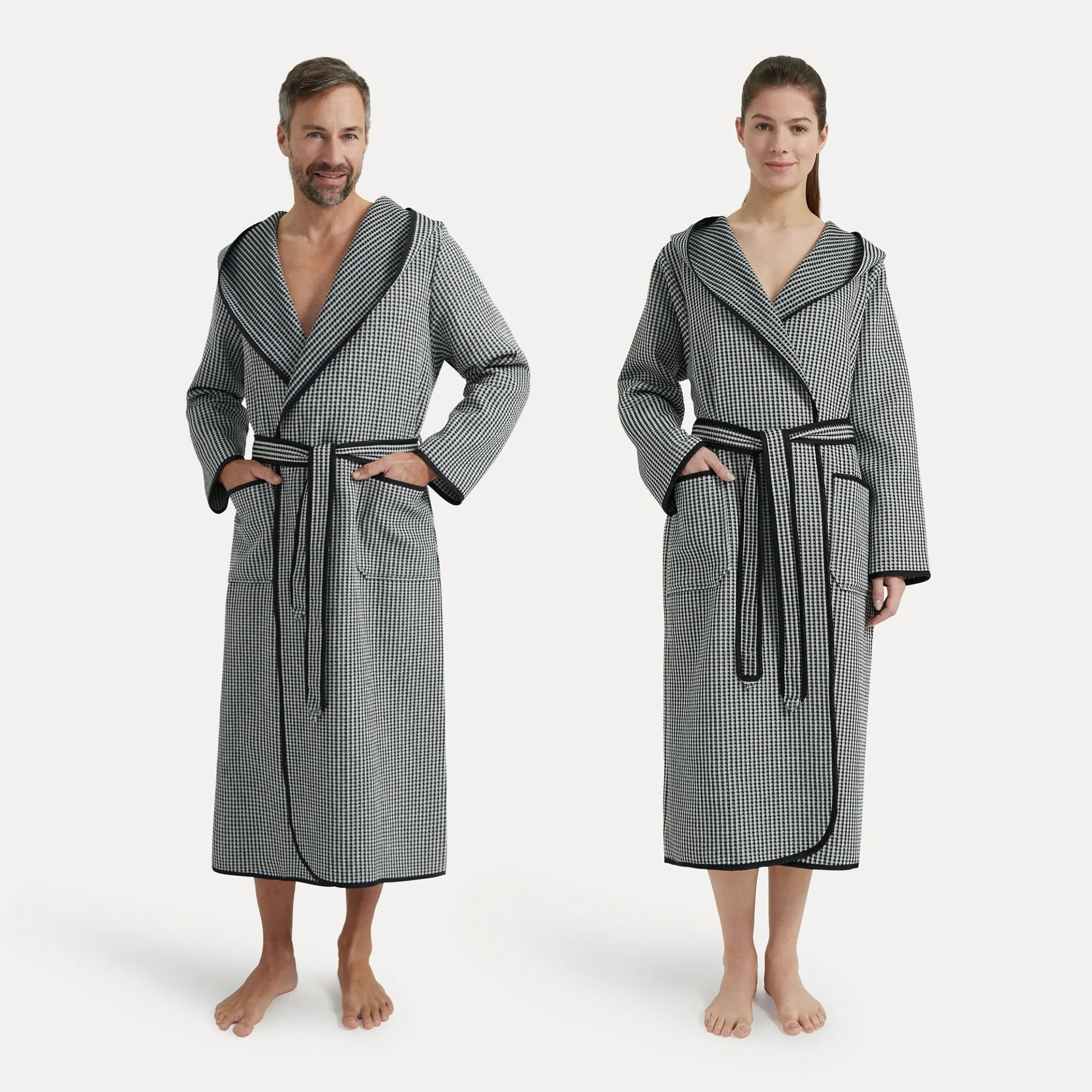 New Heritage Bademantel mit Kapuze grau(black/nature)