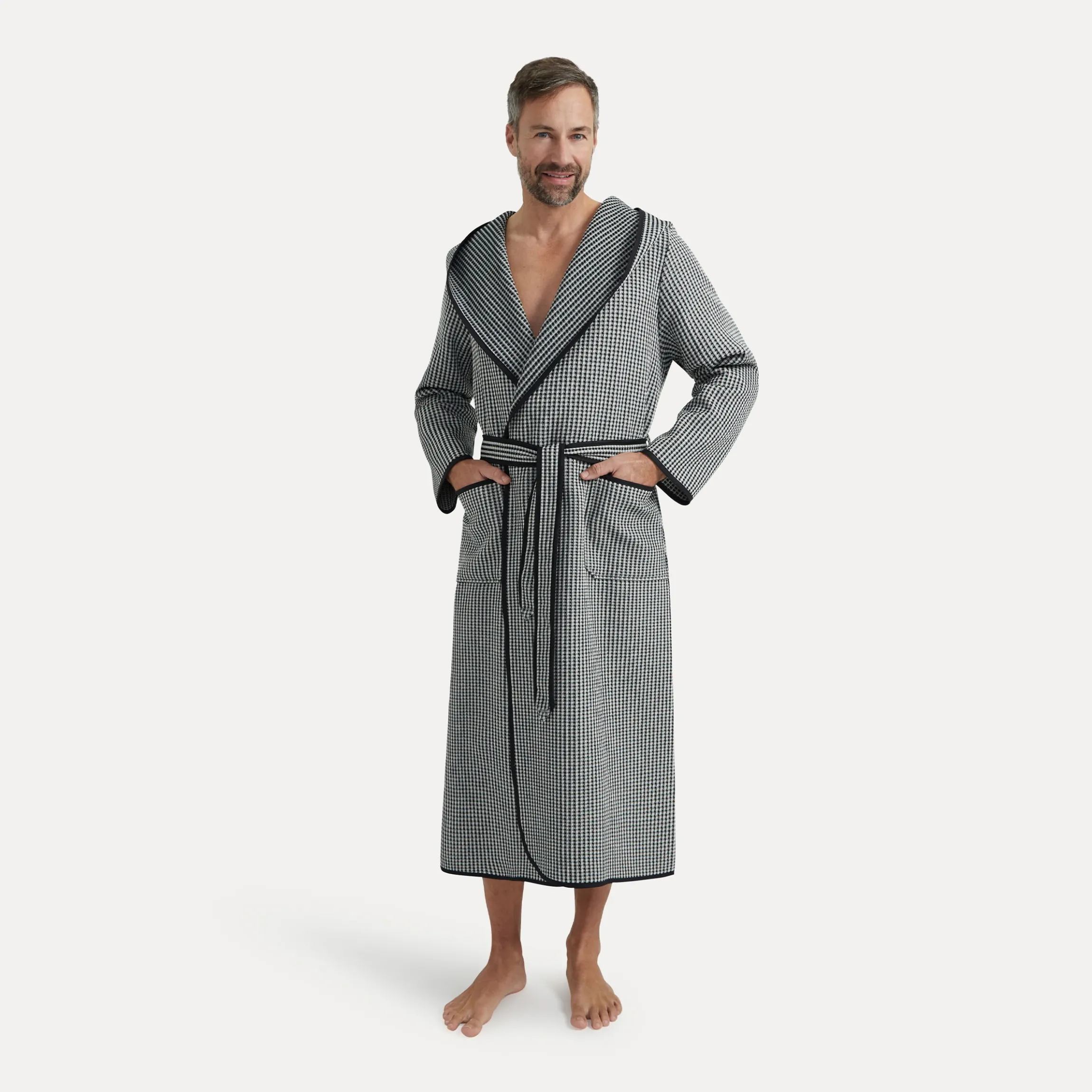 New Heritage Bademantel mit Kapuze grau(black/nature)