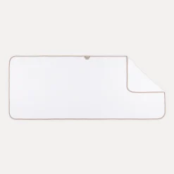 Sauna Saunatuch 70X170 cm(blanc mit braunen Schrägband)