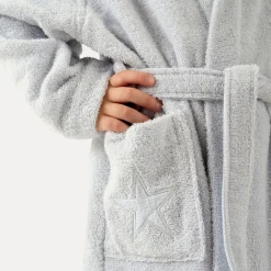 Stars Bademantel mit Kapuze grau(silver)