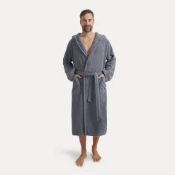 Superwuschel Bademantel mit Kapuze grau(stone)