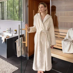 Wellness Bademantel mit Kapuze beige(nature)